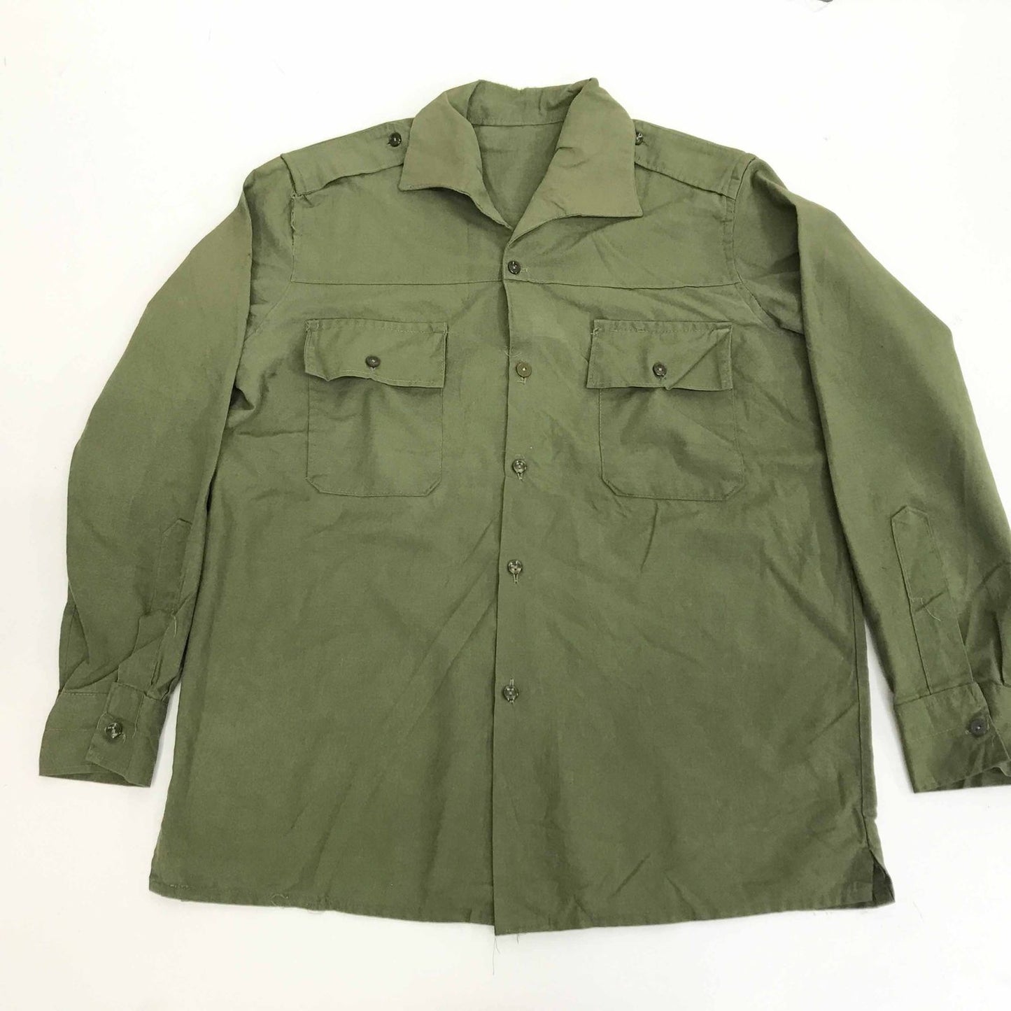 【中古】 長袖シャツ スペイン軍 フィールドシャツ オリーブグリー ンML 長袖 -5 グリーン【加古川物流】