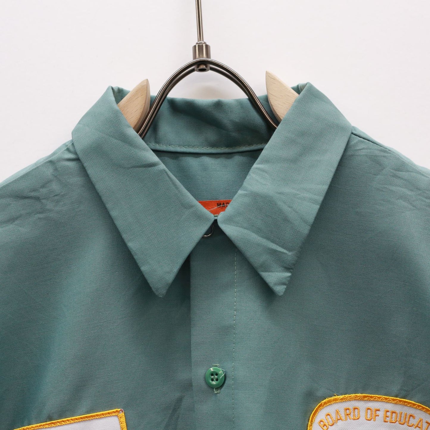 【中古】 半袖シャツ パーフェクト 半袖ワークシャツ ワッペン 熊 グリーン L グリーン サイズ:L【加古川物流】