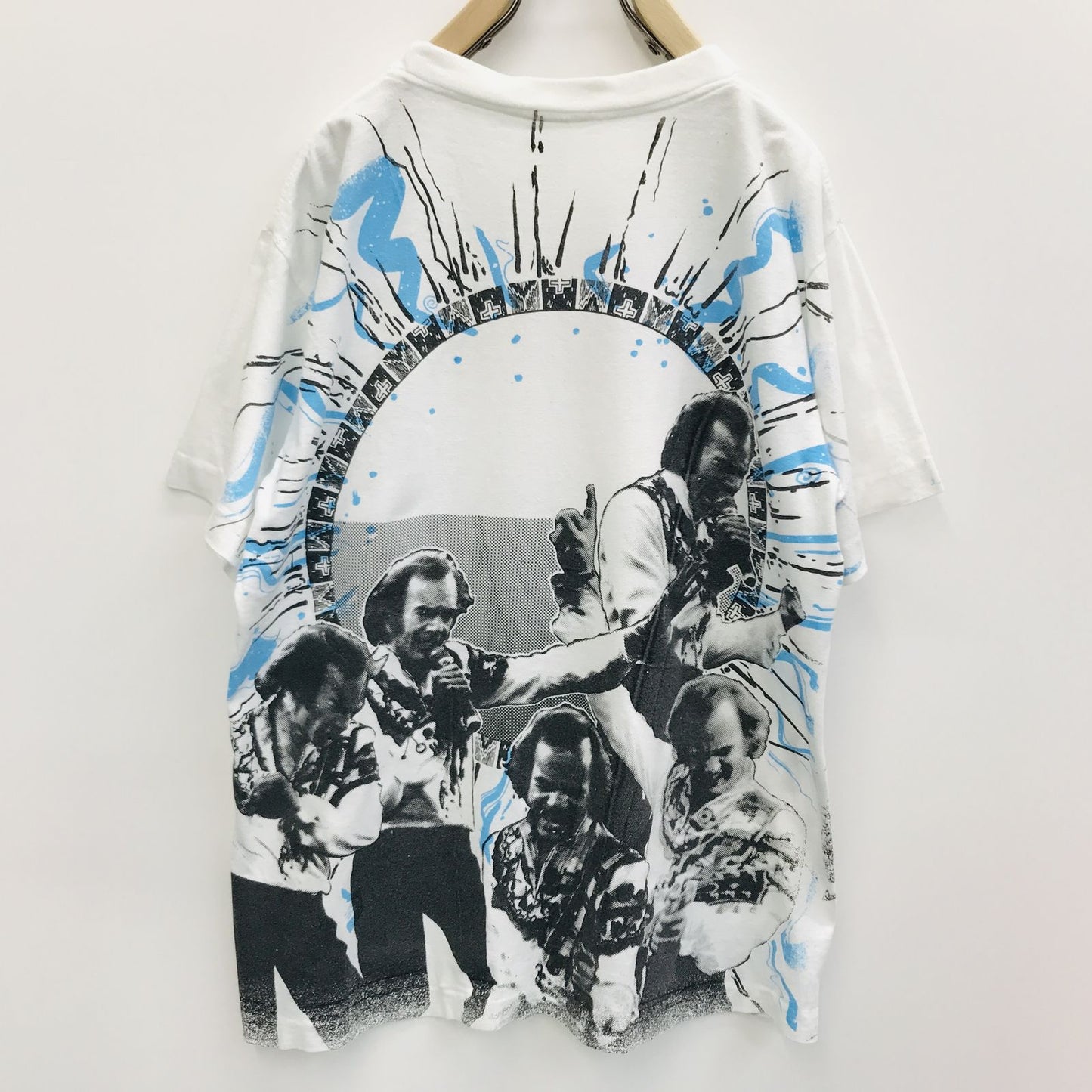 【中古】 半袖Tシャツ ニールダイアモンド90年代 半袖Tシャツ 総柄 全柄 IN THE ROUND TOUR 1993 ロックT バンドT ホワイト XL ホワイト【加古川物流】