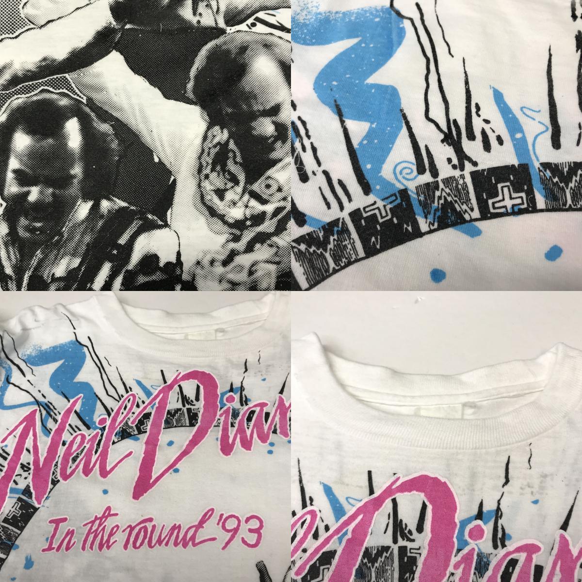 【中古】 半袖Tシャツ ニールダイアモンド90年代 半袖Tシャツ 総柄 全柄 IN THE ROUND TOUR 1993 ロックT バンドT ホワイト XL ホワイト【加古川物流】