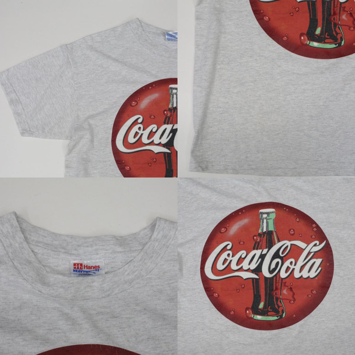【中古】Hanes | ヘインズ 半袖Tシャツ ヘインズ 00年代 半袖 Tシャツ Coca-Cola コカ・コーラ HEAVYWEIGHT グレー L グレー サイズ:L【加古川物流】