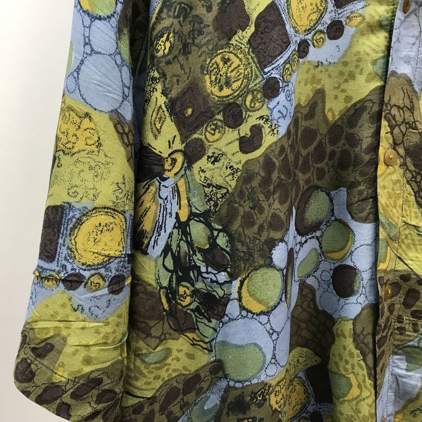 【中古】 長袖シャツ スーリヤクリエーションズ レーヨン 柄シャツ 半袖シャツ 熱帯モチーフ柄? XL マルチカラー【加古川物流】