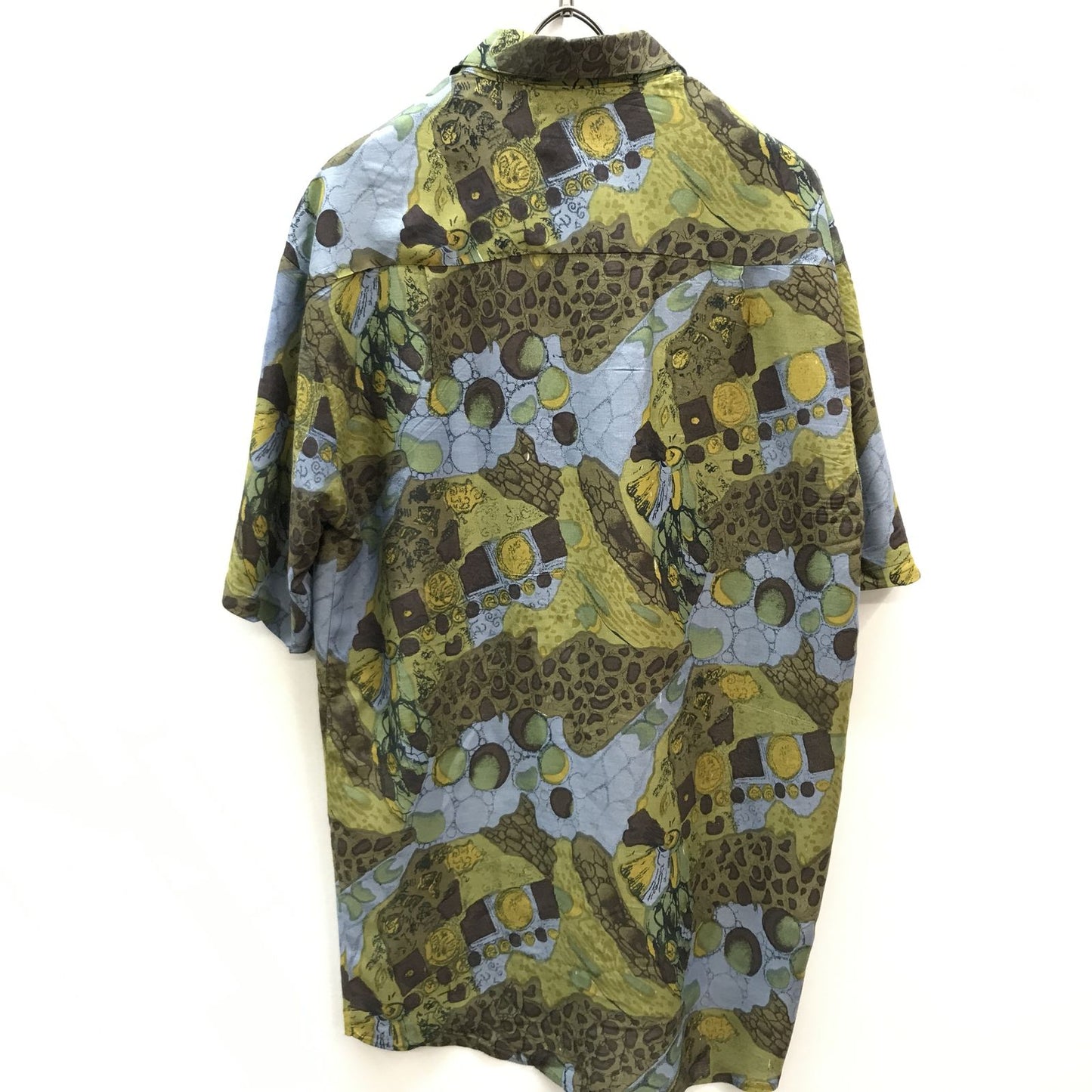 【中古】 長袖シャツ スーリヤクリエーションズ レーヨン 柄シャツ 半袖シャツ 熱帯モチーフ柄? XL マルチカラー【加古川物流】