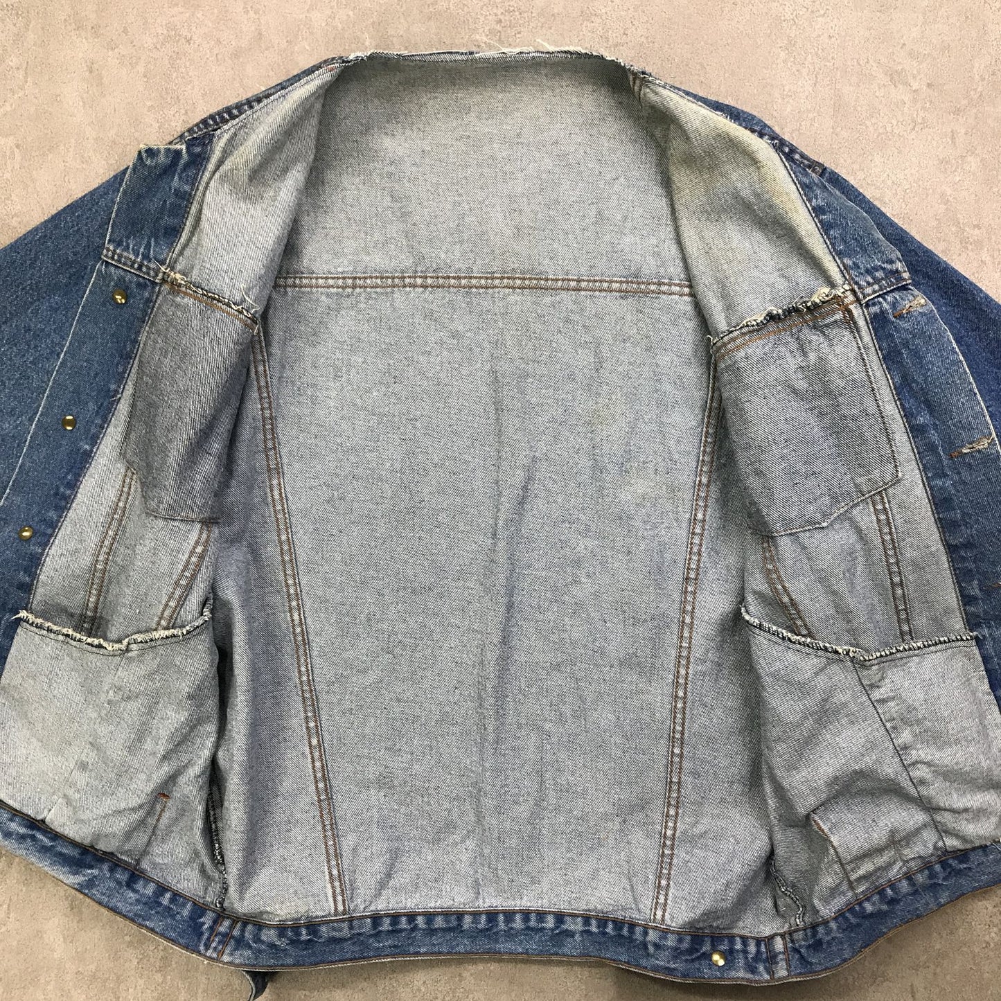 【中古】 デニム リメイク!・ノーカラー Gジャン-1 ネイビー【加古川物流】