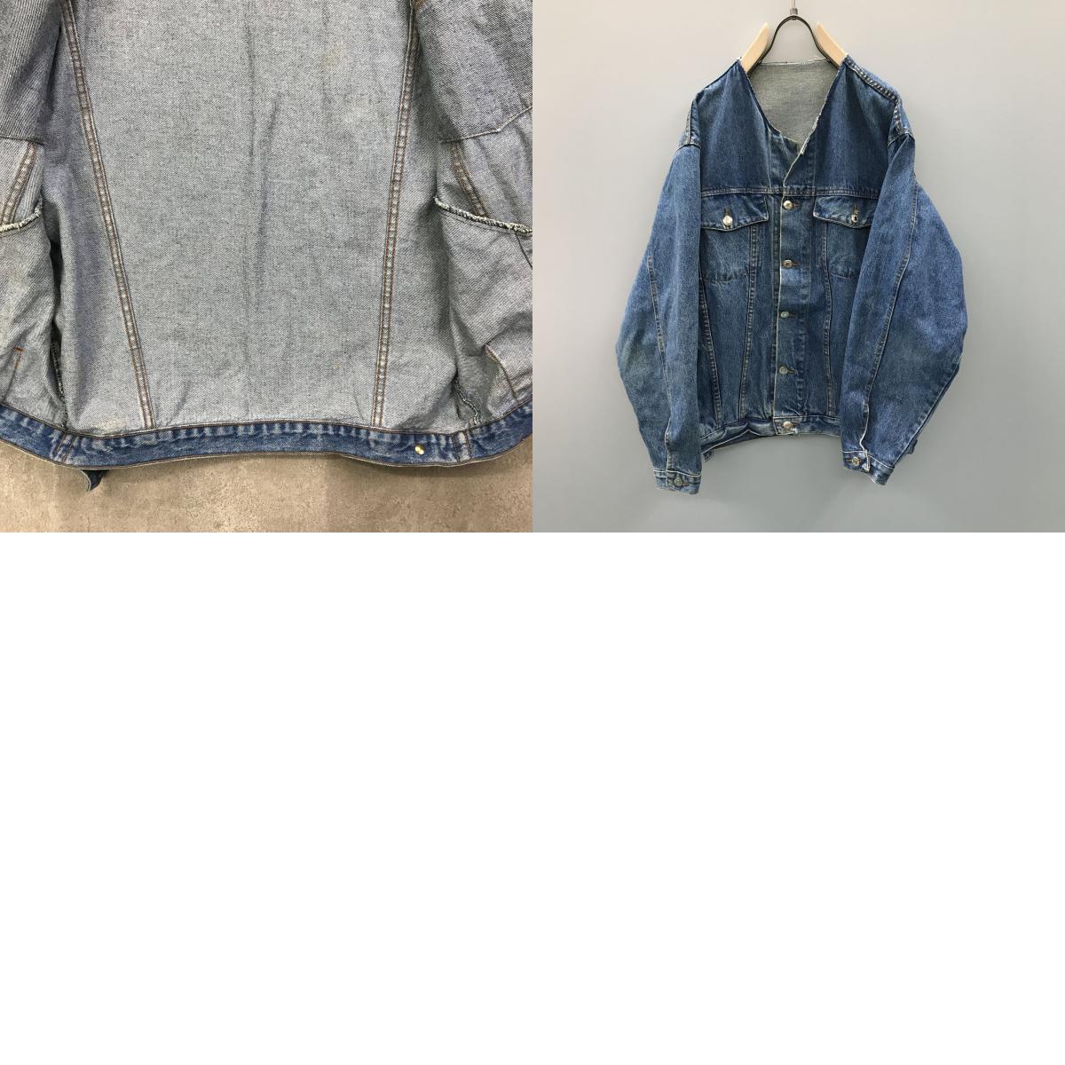 【中古】 デニム リメイク!・ノーカラー Gジャン-1 ネイビー【加古川物流】