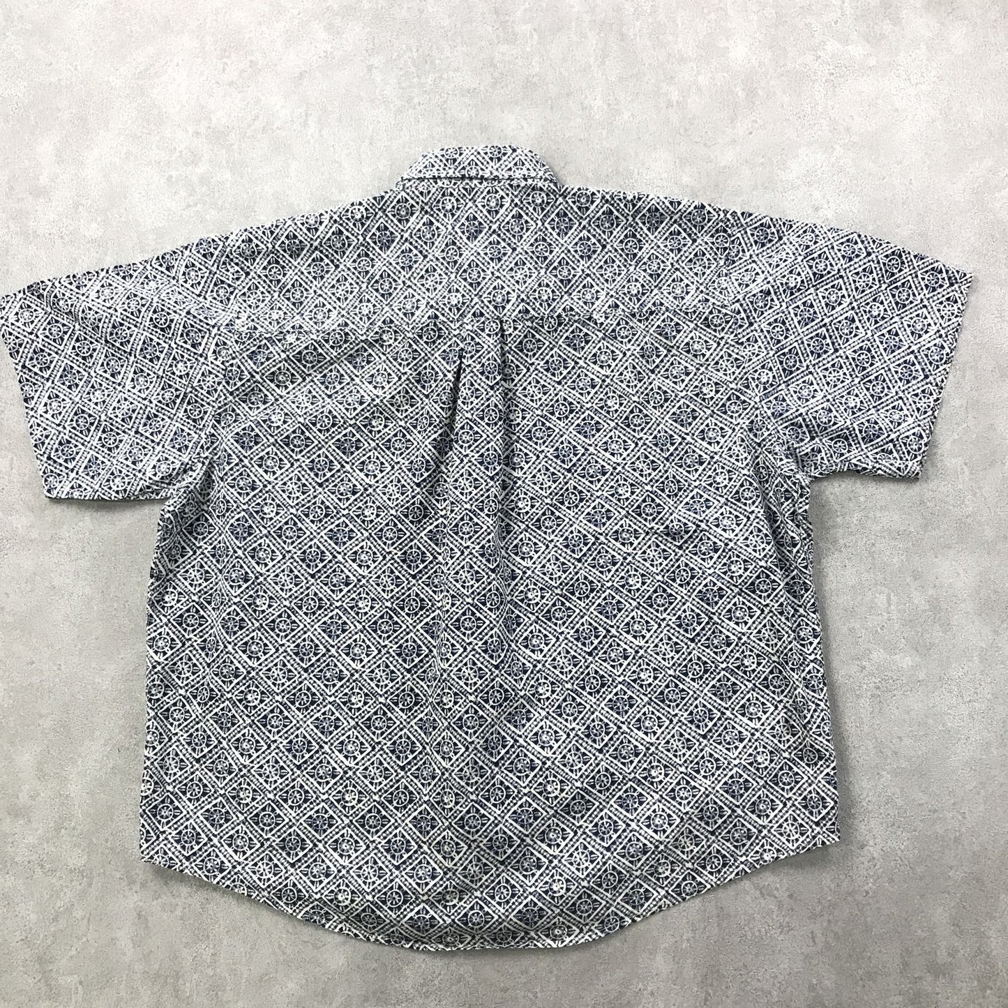 【中古】 半袖シャツ XL 90年代 マンシング総柄 モノグラム柄 コットンシャツ 半袖  ビンテージ その他 サイズ:XL【加古川物流】