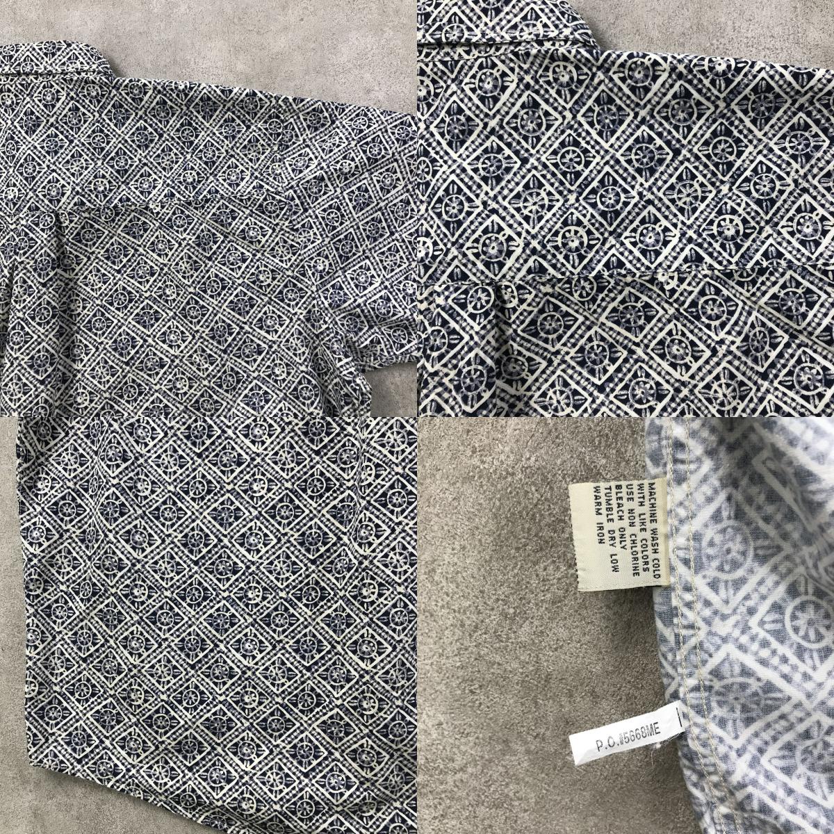 【中古】 半袖シャツ XL 90年代 マンシング総柄 モノグラム柄 コットンシャツ 半袖  ビンテージ その他 サイズ:XL【加古川物流】