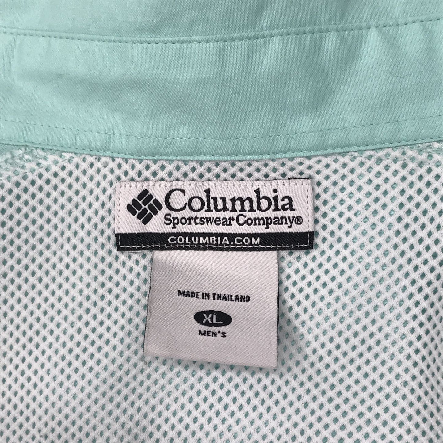 【中古】 半袖シャツ XL COLUMBIA PFG FM7130 コロンビア コットン100%タイプ 企業刺繍入り 半袖 フィッシングシャツ S/S SHIRT 半袖 シャーベットグリーン ボーンヘッド グリーン サイズ:XL【加古川物流】