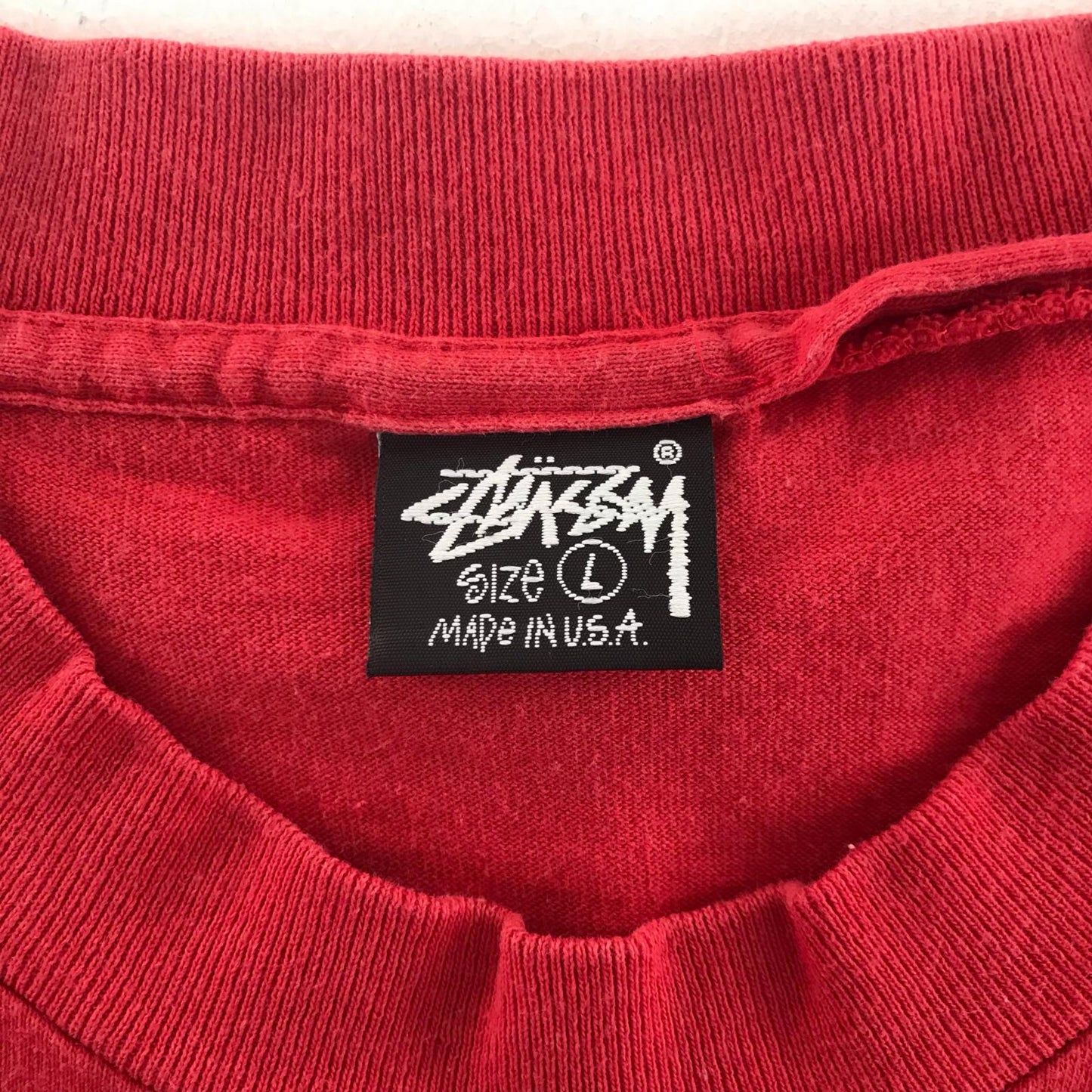 【中古】STUSSY | ステューシー Old Stussy LOGO Tee 半袖Tシャツ レッド サイズ:L【加古川物流】