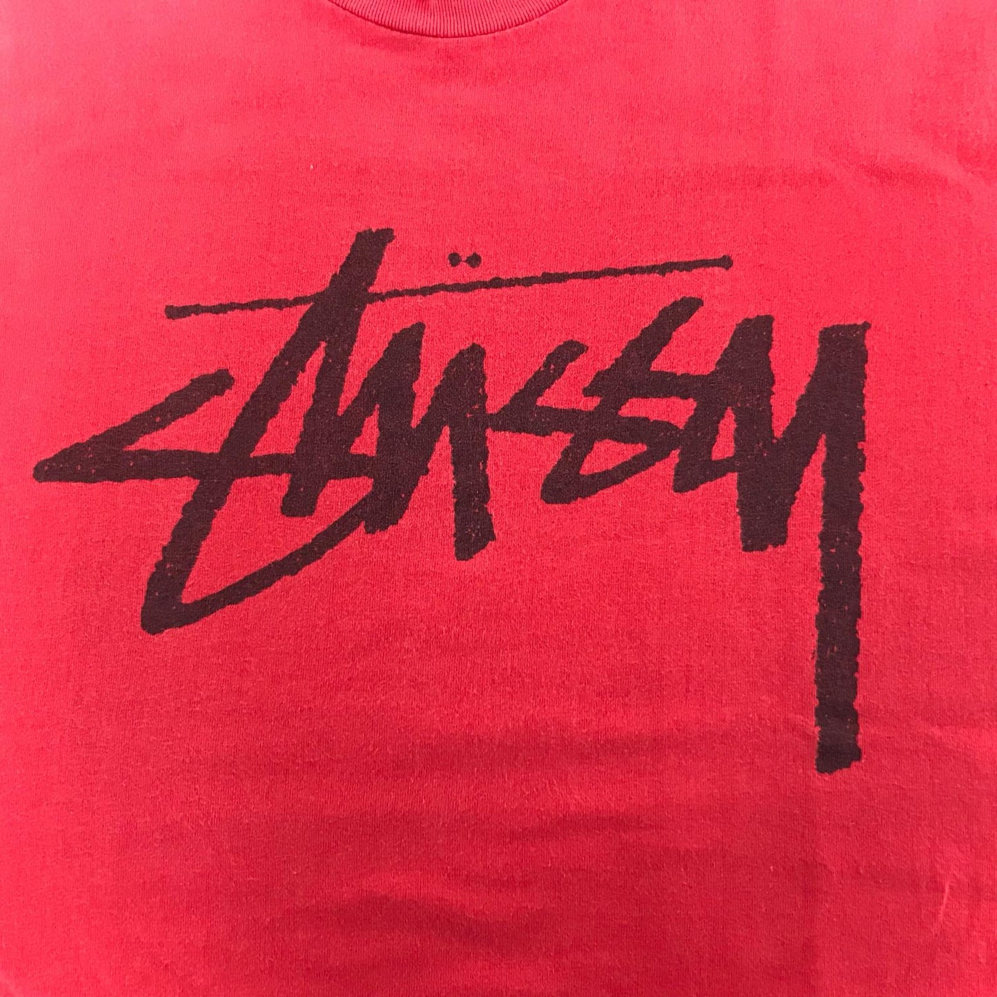 【中古】STUSSY | ステューシー Old Stussy LOGO Tee 半袖Tシャツ レッド サイズ:L【加古川物流】