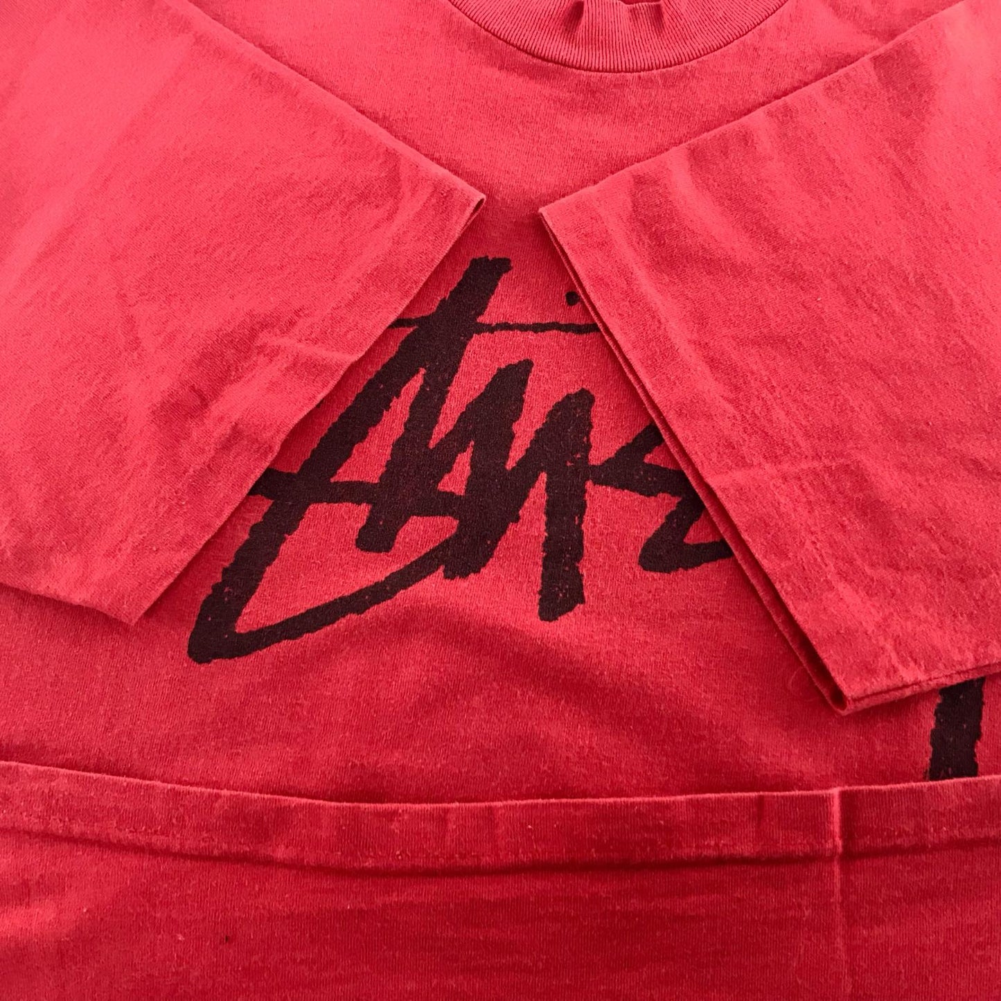【中古】STUSSY | ステューシー Old Stussy LOGO Tee 半袖Tシャツ レッド サイズ:L【加古川物流】