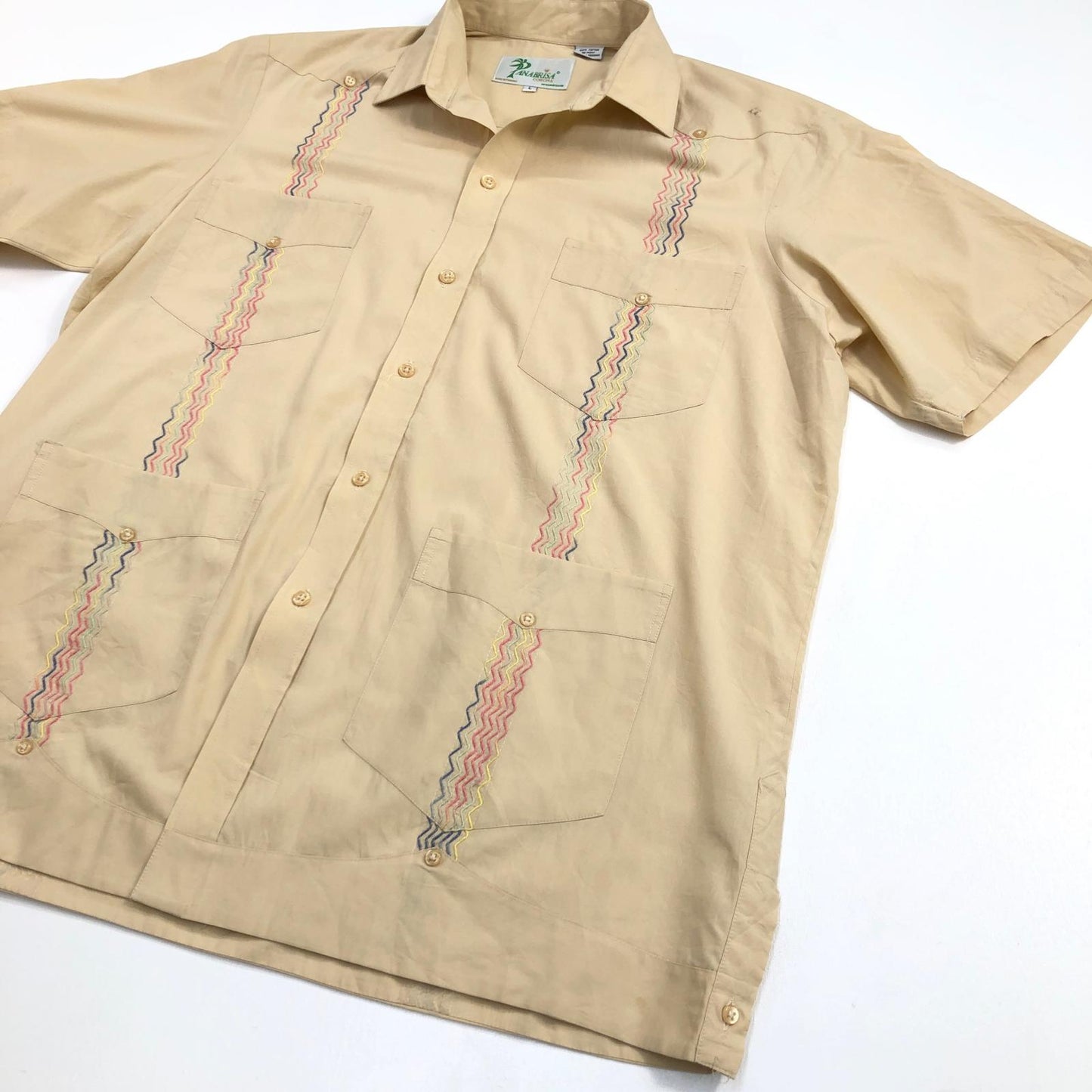 【中古】 PANABRISA キューバシャツ 半袖シャツ イエロー サイズ:L【加古川物流】