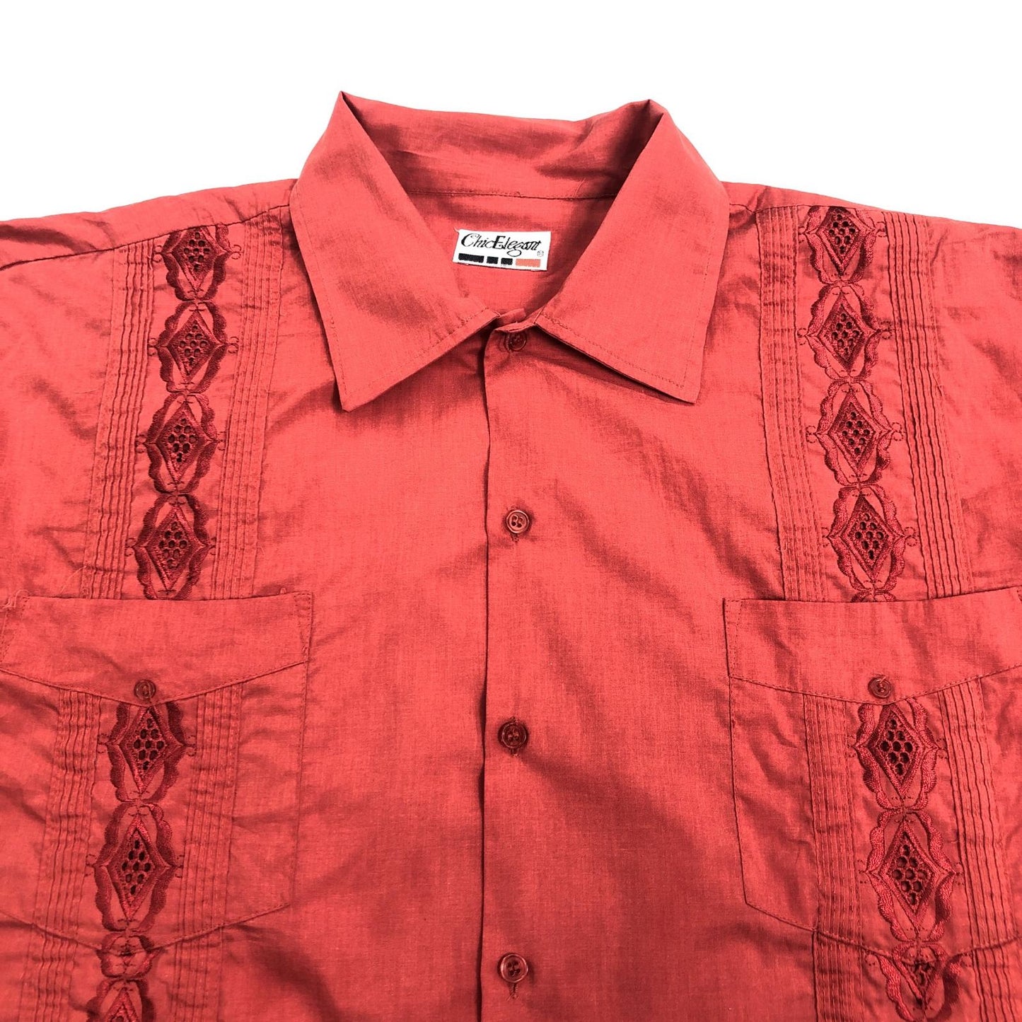 【中古】 ChicElegant キューバシャツ 半袖シャツ レッド サイズ:XL【加古川物流】