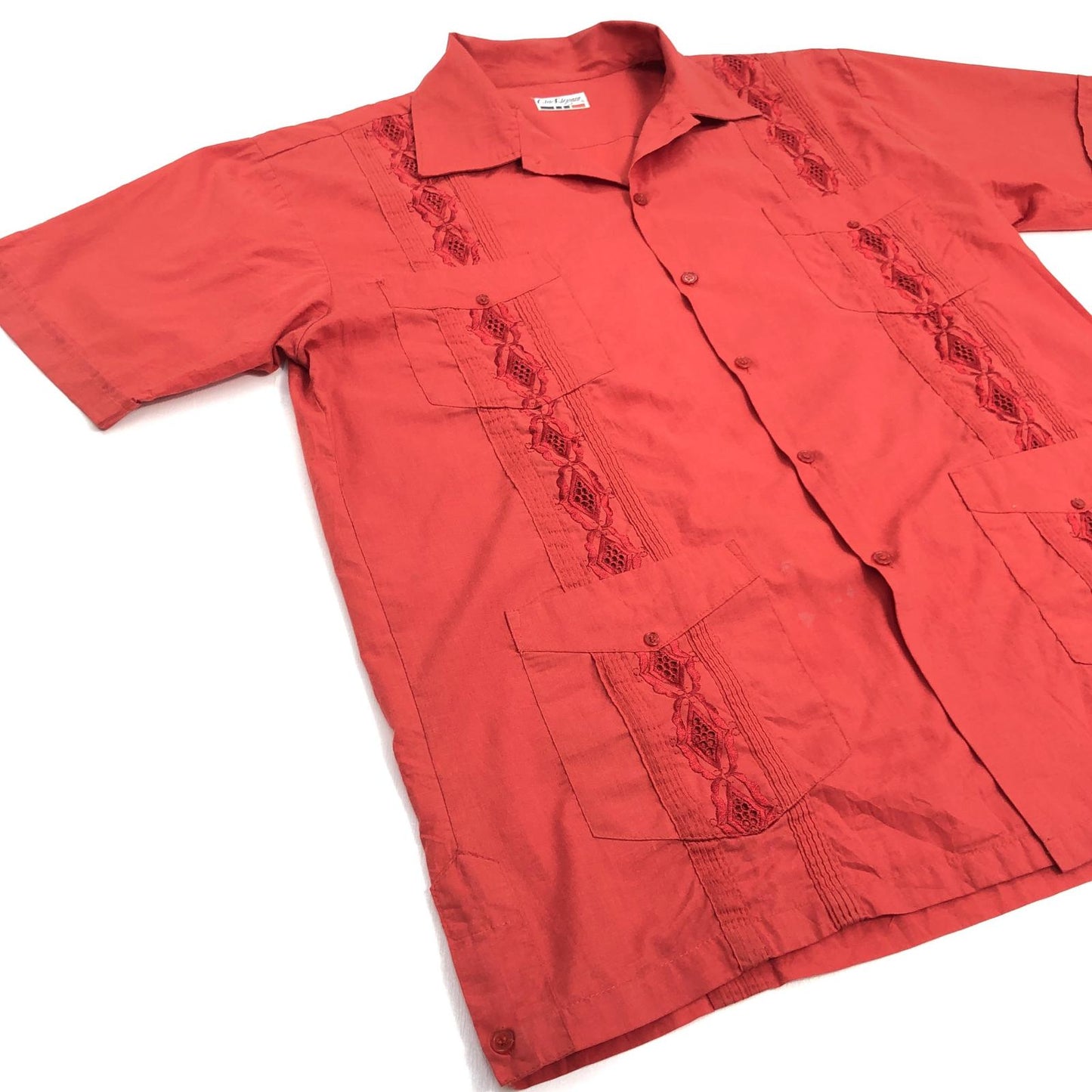 【中古】 ChicElegant キューバシャツ 半袖シャツ レッド サイズ:XL【加古川物流】