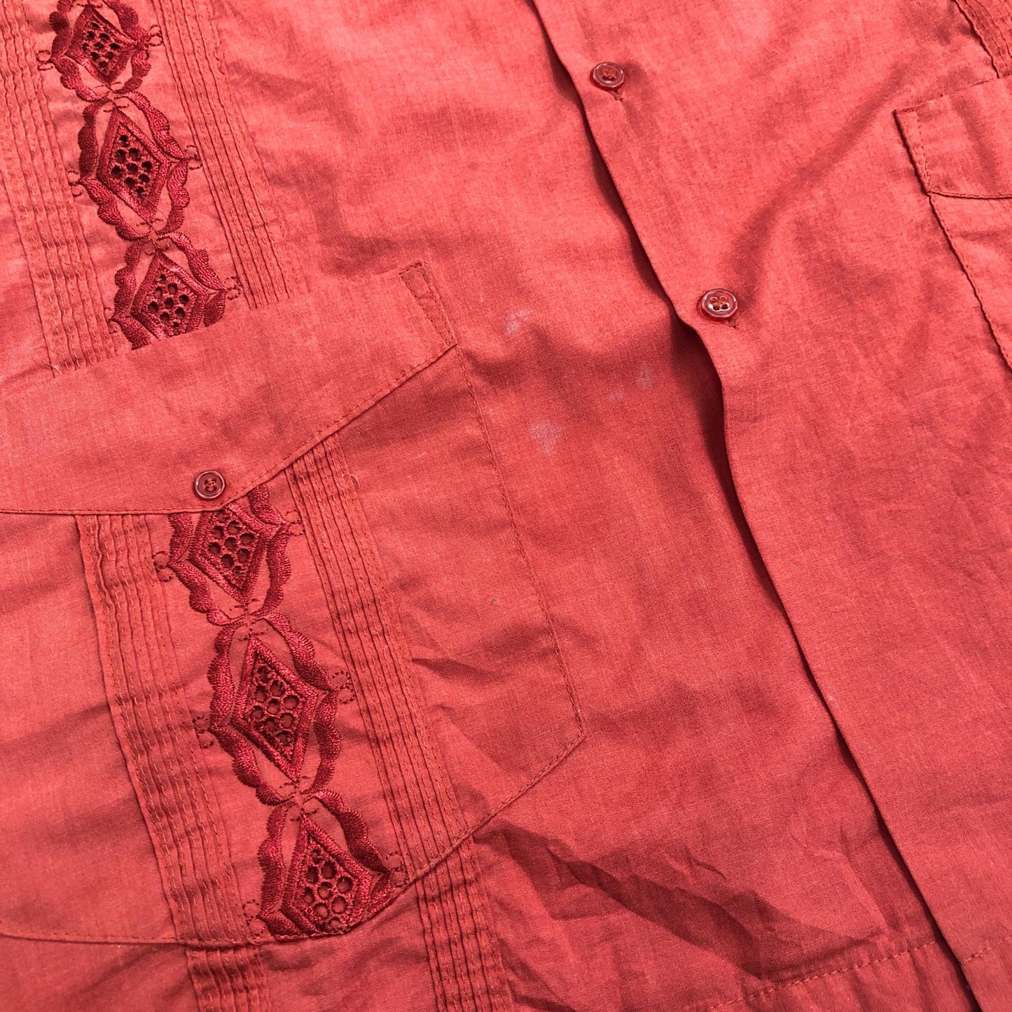 【中古】 ChicElegant キューバシャツ 半袖シャツ レッド サイズ:XL【加古川物流】