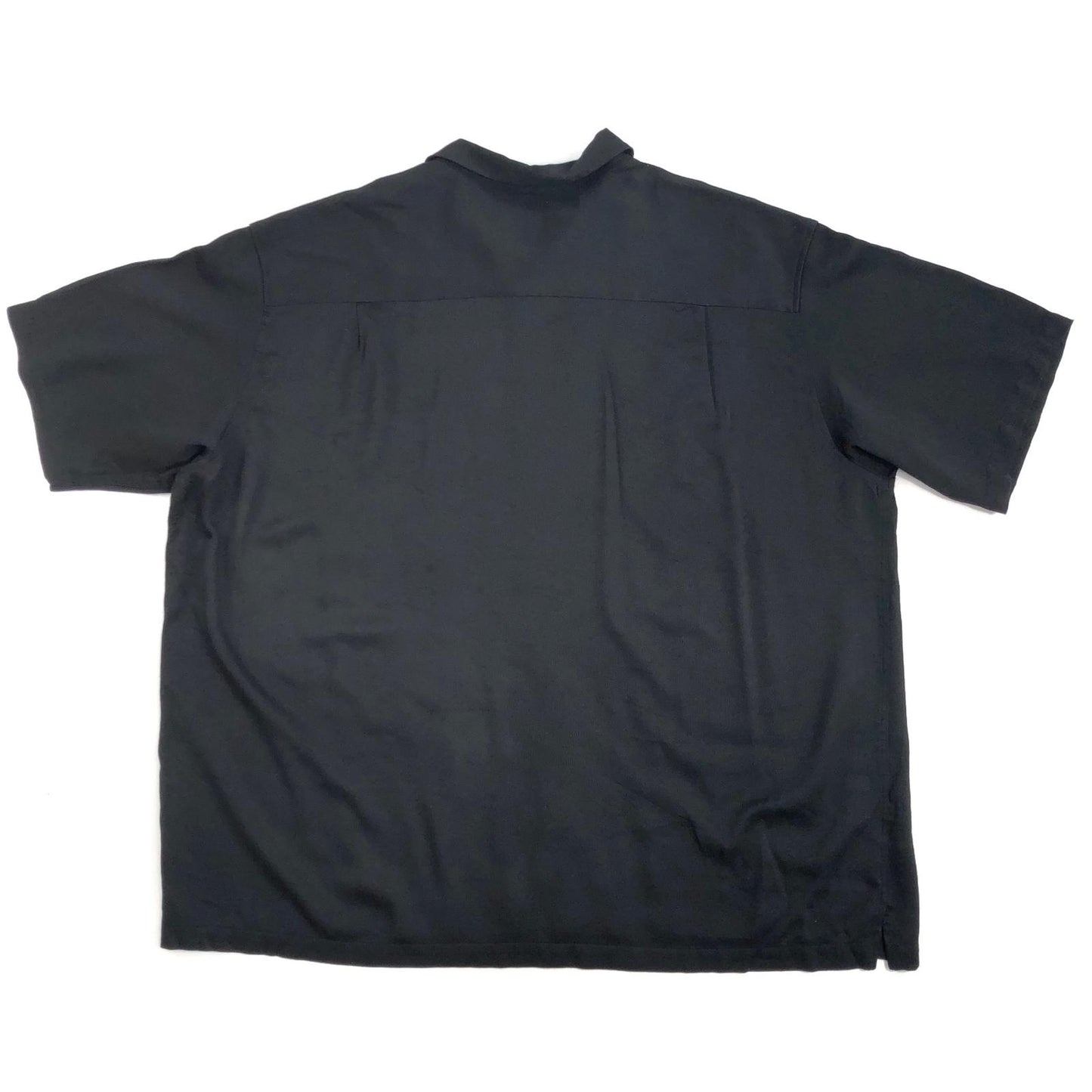 【中古】 CUBAVERA レーヨン混 キューバシャツ 半袖シャツ ブラック【加古川物流】