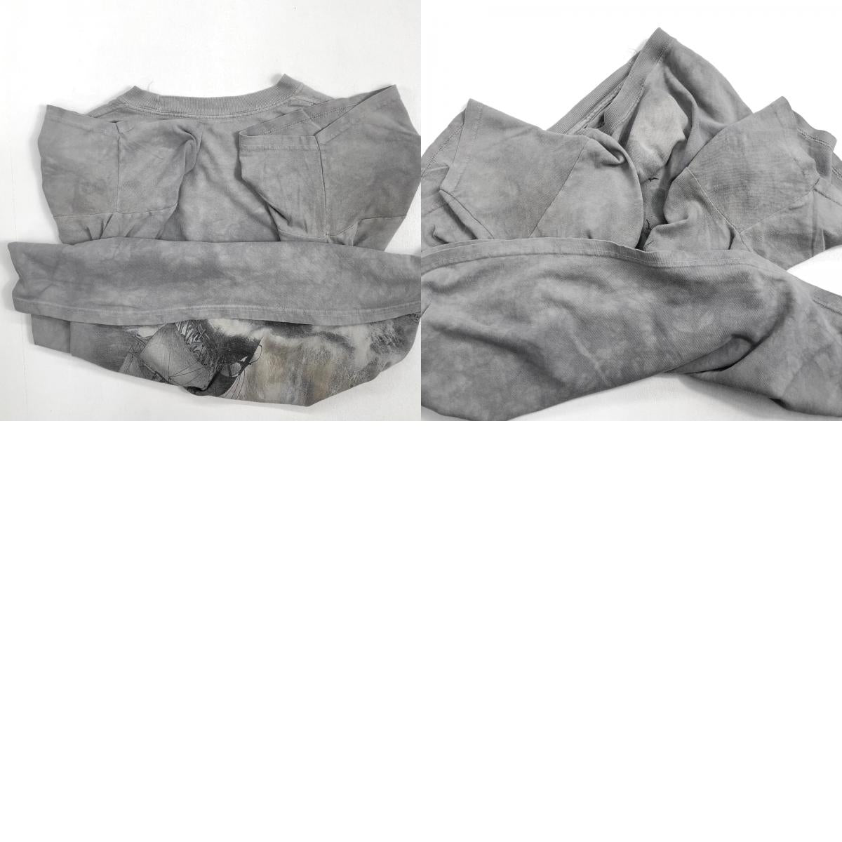 【中古】 THE MOUNTAIN ザ マウンテン 巨大 猫 船 半袖Tシャツ グレー サイズ:L【加古川物流】