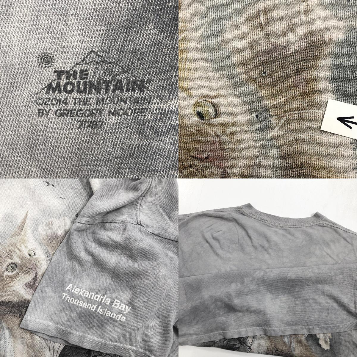 【中古】 THE MOUNTAIN ザ マウンテン 巨大 猫 船 半袖Tシャツ グレー サイズ:L【加古川物流】