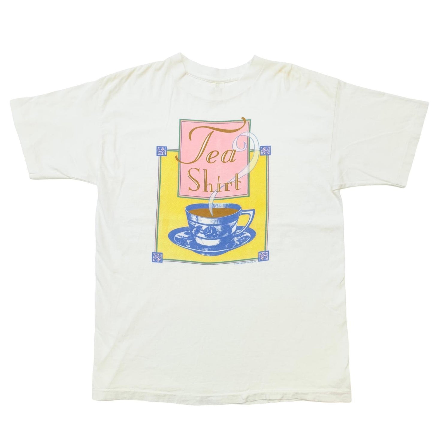 【中古】 SCREEN CREATIONS 90年代 1996 Hallmark Licensing, Inc. Tea Shirt 紅茶 アートTe USA製 半袖Tシャツ ホワイト サイズ:L【加古川物流】