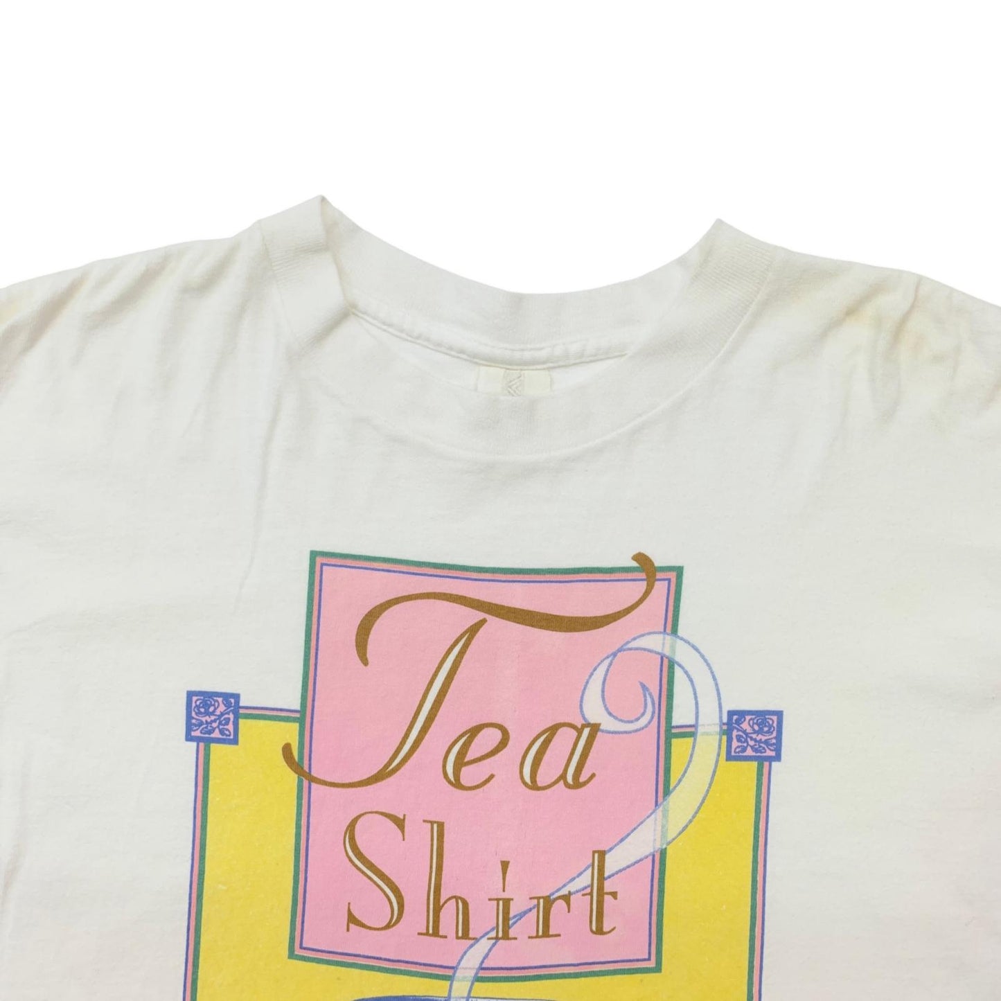 【中古】 SCREEN CREATIONS 90年代 1996 Hallmark Licensing, Inc. Tea Shirt 紅茶 アートTe USA製 半袖Tシャツ ホワイト サイズ:L【加古川物流】
