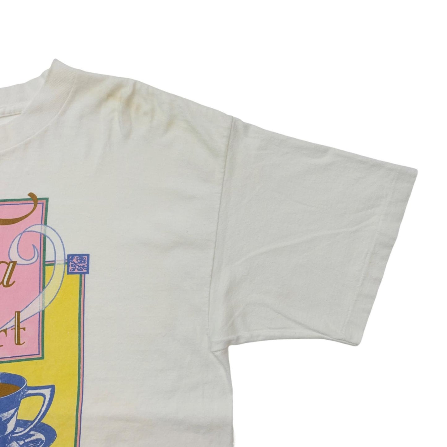 【中古】 SCREEN CREATIONS 90年代 1996 Hallmark Licensing, Inc. Tea Shirt 紅茶 アートTe USA製 半袖Tシャツ ホワイト サイズ:L【加古川物流】