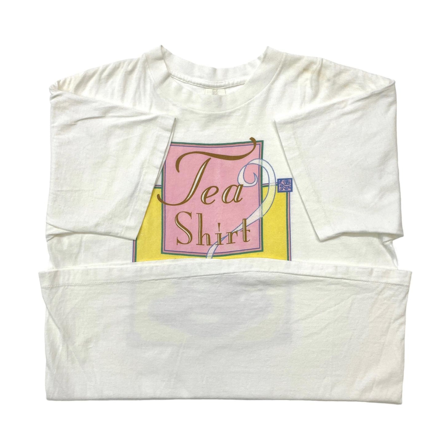 【中古】 SCREEN CREATIONS 90年代 1996 Hallmark Licensing, Inc. Tea Shirt 紅茶 アートTe USA製 半袖Tシャツ ホワイト サイズ:L【加古川物流】
