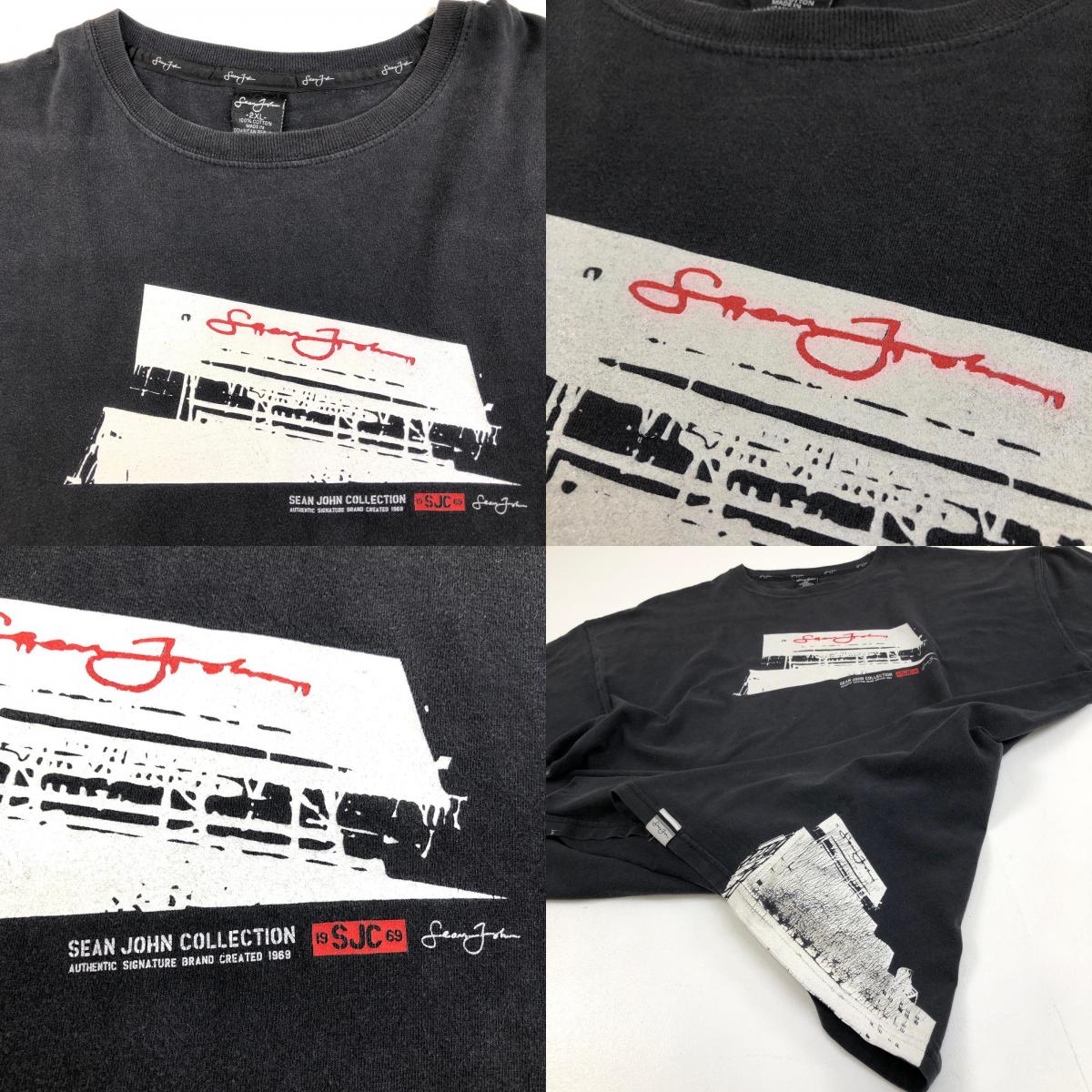 【中古】VINTAGE衣料 | ヴィンテージイリョウ 【SEAN JOHN】 半袖Tシャツ ブラック【加古川物流】