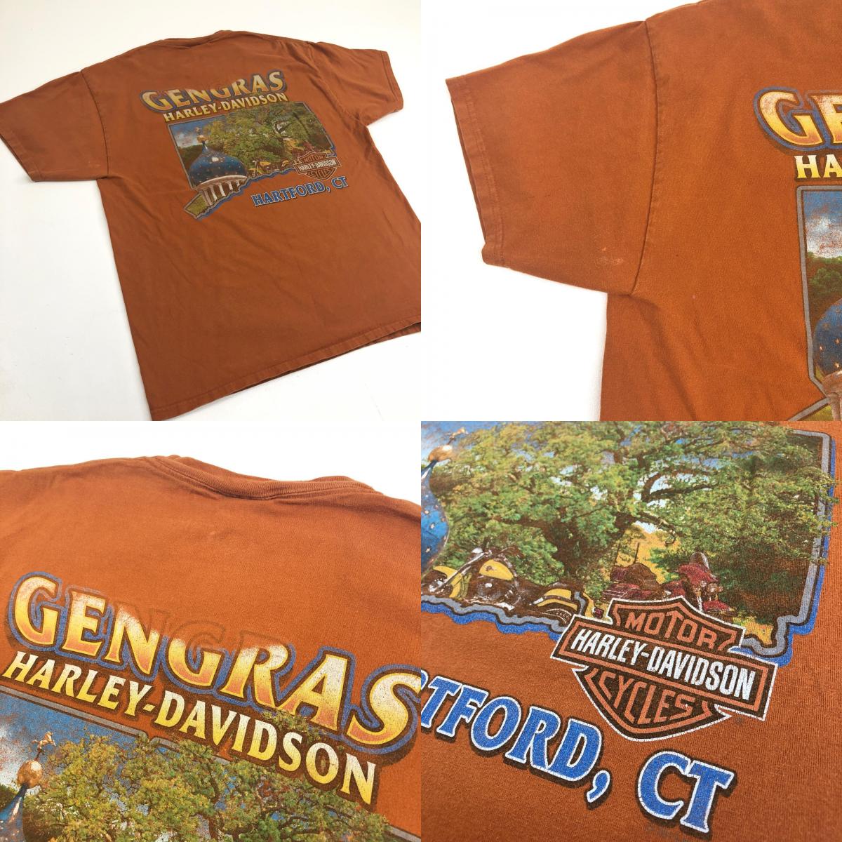 【中古】HARLEY-DAVIDSON | ハーレーダビットソン 半袖Tシャツ オレンジ サイズ:L【加古川物流】