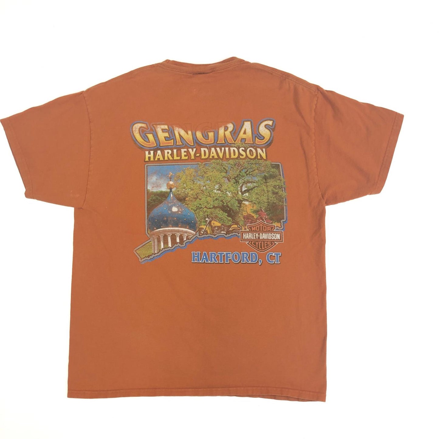 【中古】HARLEY-DAVIDSON | ハーレーダビットソン 半袖Tシャツ オレンジ サイズ:L【加古川物流】