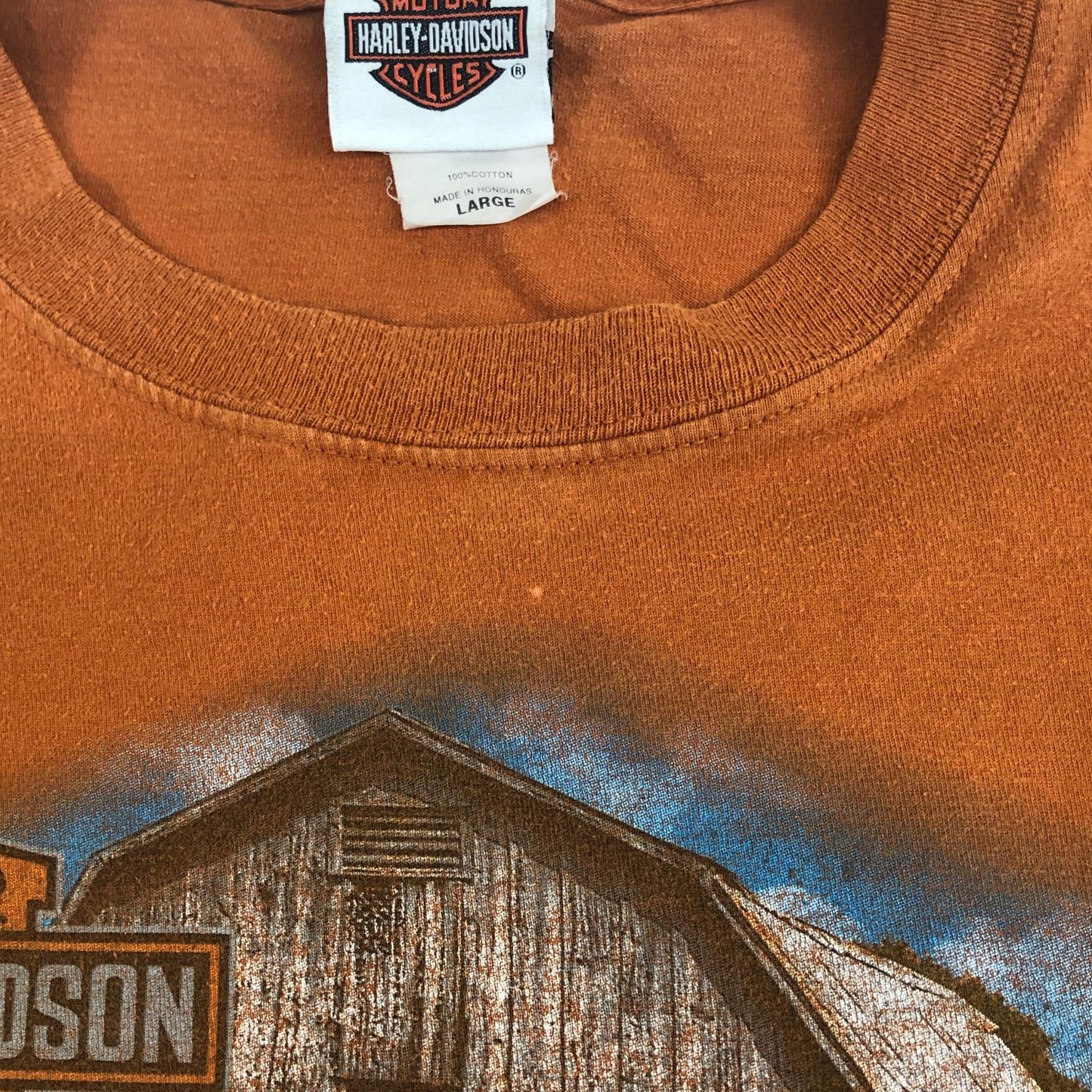 【中古】HARLEY-DAVIDSON | ハーレーダビットソン 半袖Tシャツ オレンジ サイズ:L【加古川物流】