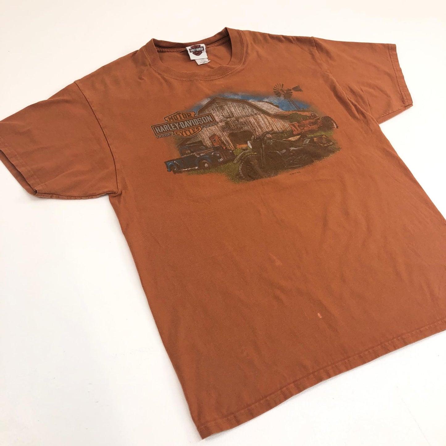 【中古】HARLEY-DAVIDSON | ハーレーダビットソン 半袖Tシャツ オレンジ サイズ:L【加古川物流】