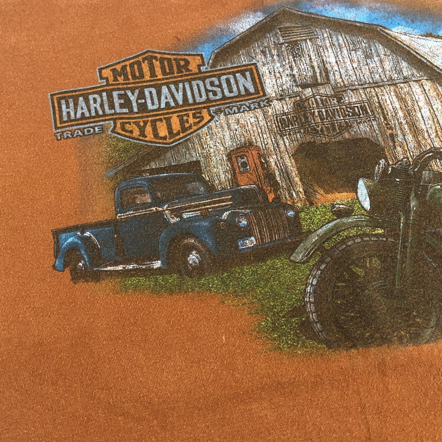 【中古】HARLEY-DAVIDSON | ハーレーダビットソン 半袖Tシャツ オレンジ サイズ:L【加古川物流】