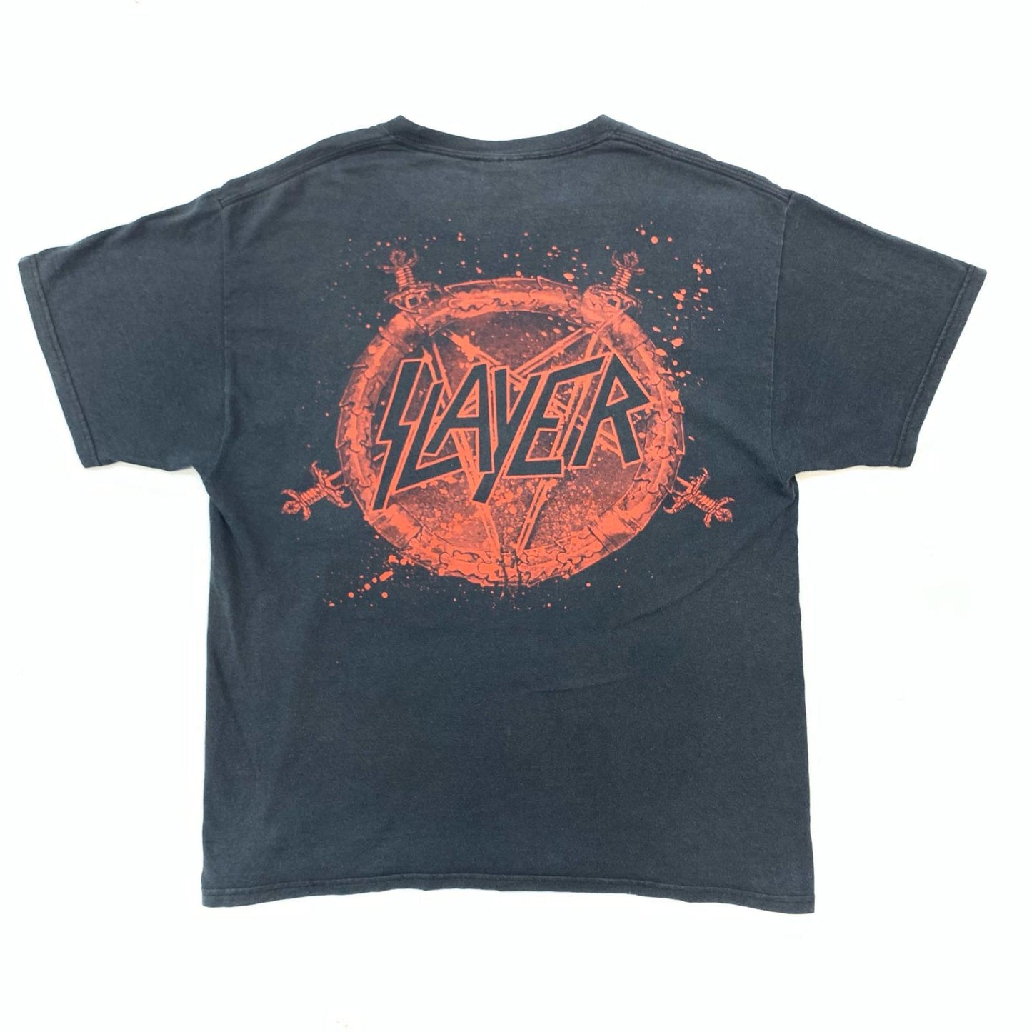 【中古】VINTAGE衣料 | ヴィンテージイリョウ Hanes HEAVYWEIGHT ヘインズ SLAYER TOUR Tee バンド スカル 半袖Tシャツ ブラック サイズ:L【加古川物流】