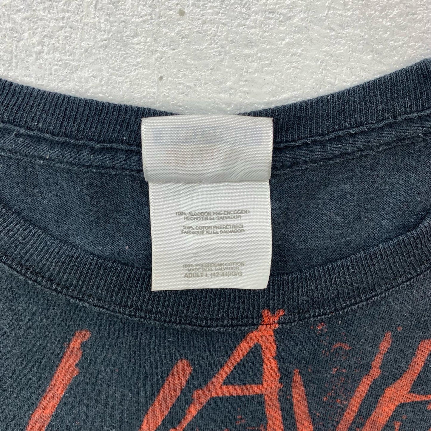 【中古】VINTAGE衣料 | ヴィンテージイリョウ Hanes HEAVYWEIGHT ヘインズ SLAYER TOUR Tee バンド スカル 半袖Tシャツ ブラック サイズ:L【加古川物流】