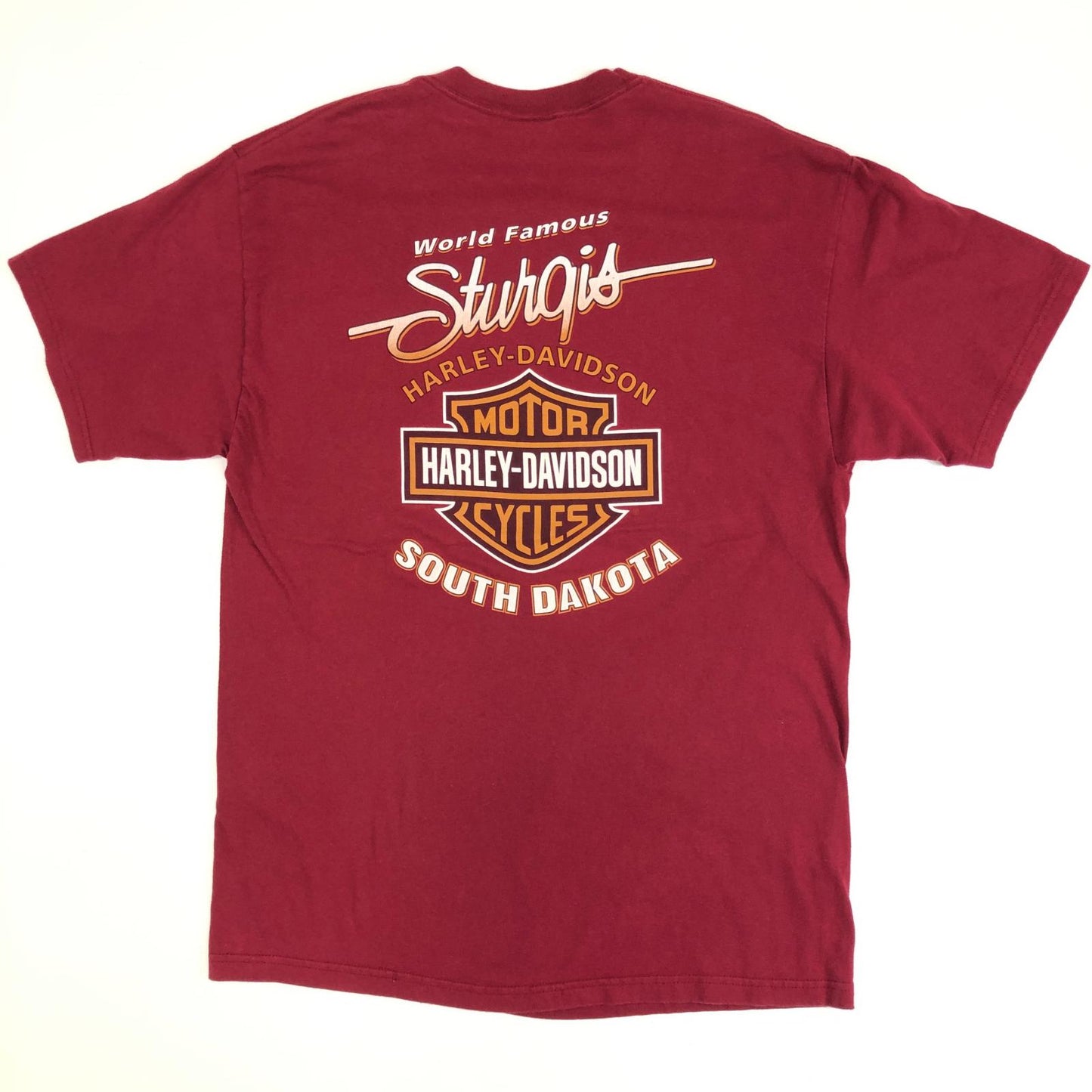 【中古】HARLEY-DAVIDSON | ハーレーダビットソン 半袖Tシャツ USA製 ボルドー/バーガンディー サイズ:L【加古川物流】