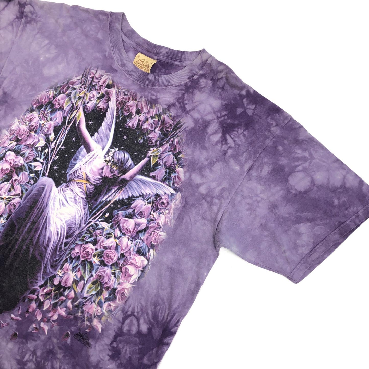 【中古】 THE MOUNTAIN ザ マウンテン 天使 薔薇 妖精 半袖Tシャツ タイダイ サイズ:L【加古川物流】