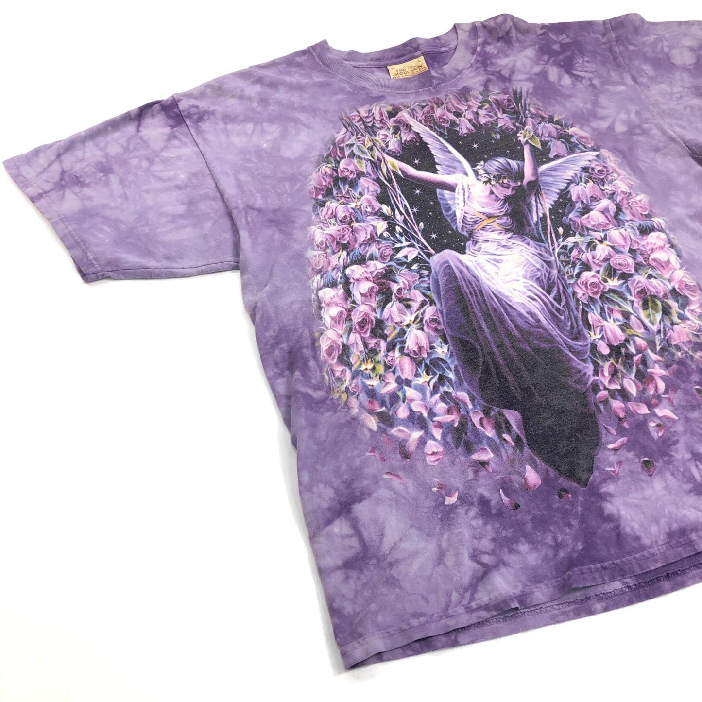 【中古】 THE MOUNTAIN ザ マウンテン 天使 薔薇 妖精 半袖Tシャツ タイダイ サイズ:L【加古川物流】