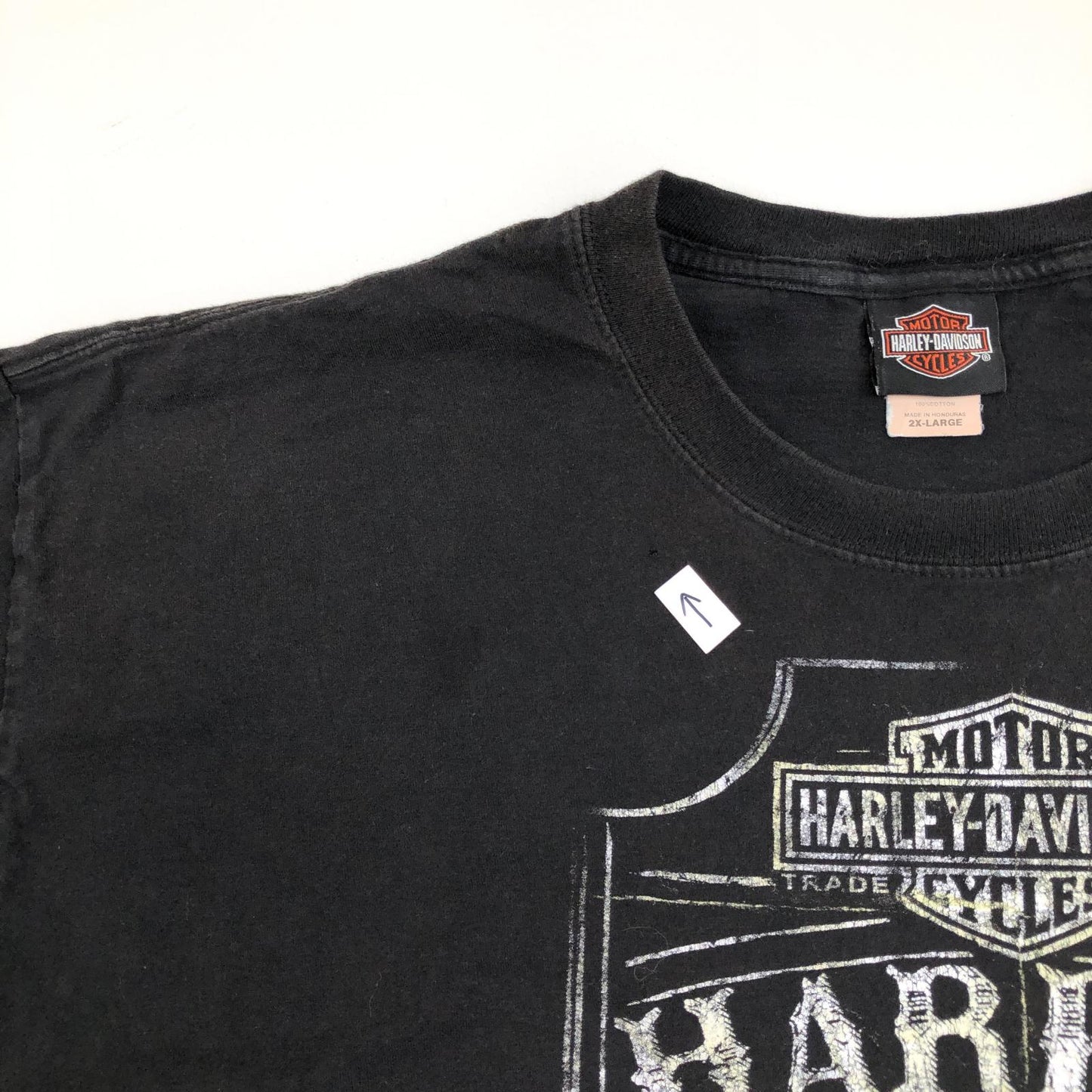 【中古】HARLEY-DAVIDSON | ハーレーダビットソン 00年代 両面プリント スカル ナンバーワンロゴ 半袖Tシャツ 2018年製 ブラック【加古川物流】