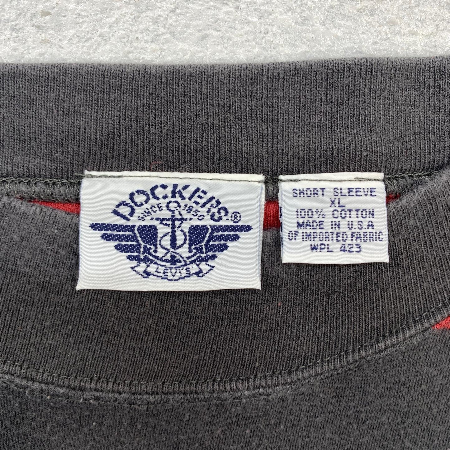 【中古】 DOCKERS 90年代 ワイドボーダー 半袖Tシャツ サイズ:XL【加古川物流】