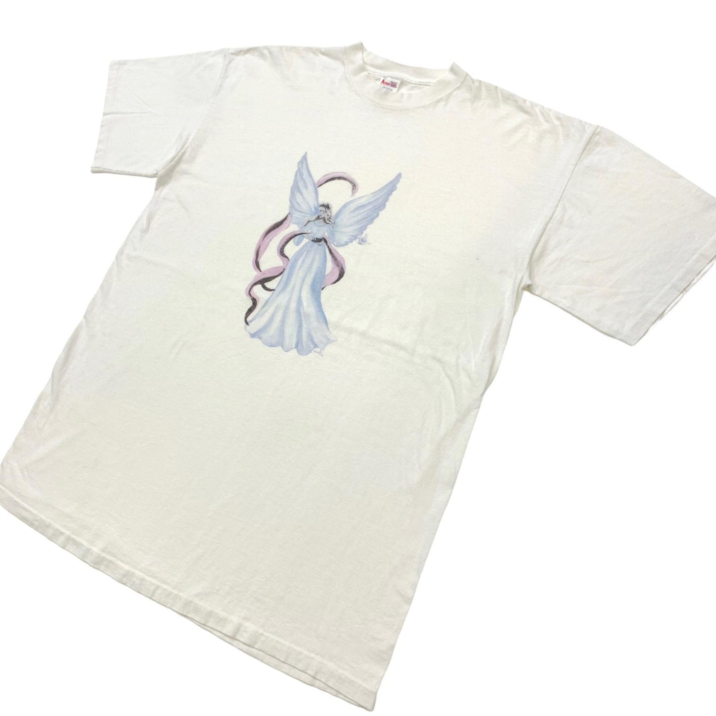 【中古】 Ameri Tees 90年代 エンジェル 天使 USA製 半袖Tシャツ ホワイト【加古川物流】