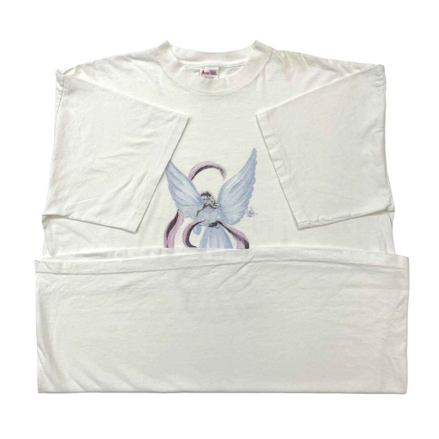 【中古】 Ameri Tees 90年代 エンジェル 天使 USA製 半袖Tシャツ ホワイト【加古川物流】