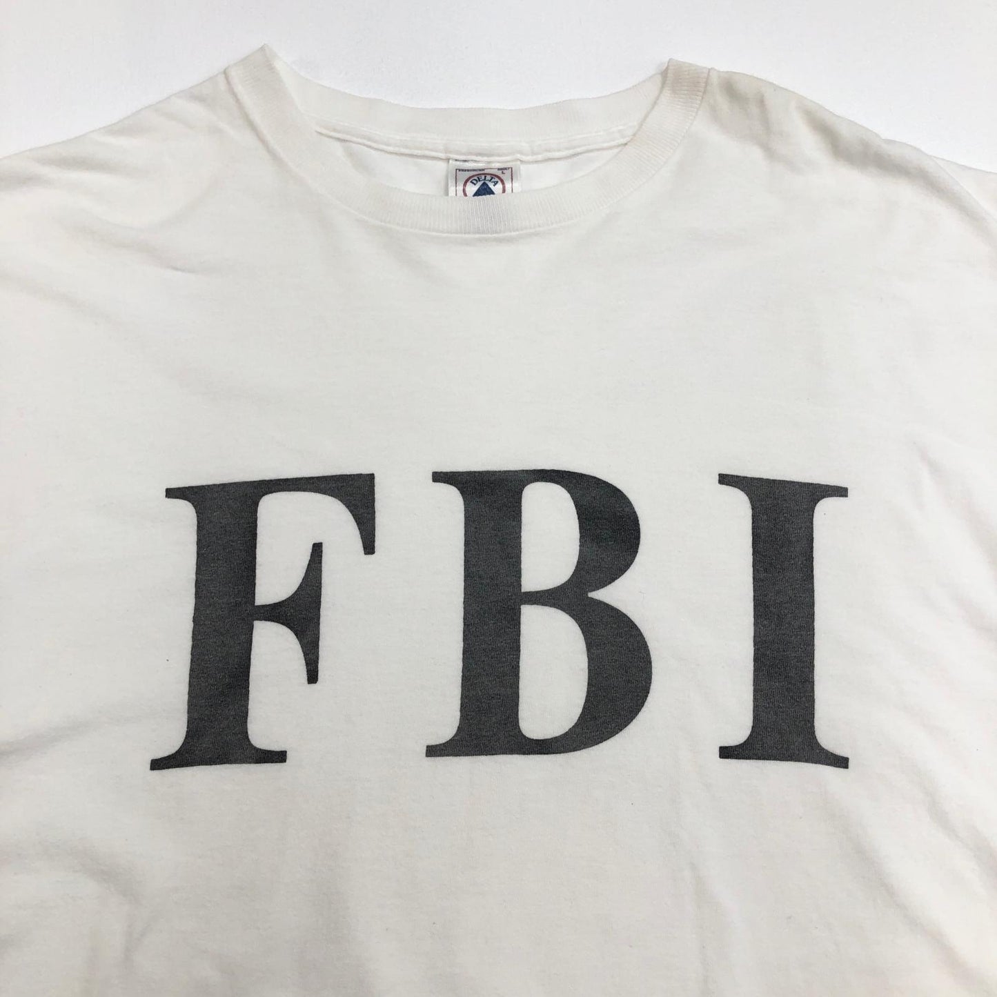 【中古】 DELTA デルタ 00年代 FBI 前面プリント 半袖Tシャツ ホワイト サイズ:L【加古川物流】