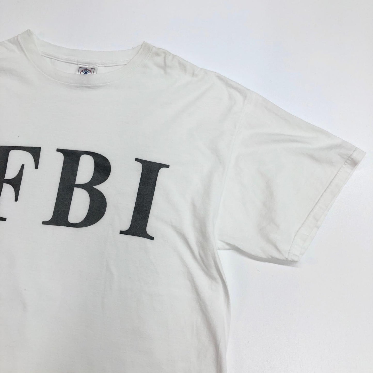 【中古】 DELTA デルタ 00年代 FBI 前面プリント 半袖Tシャツ ホワイト サイズ:L【加古川物流】