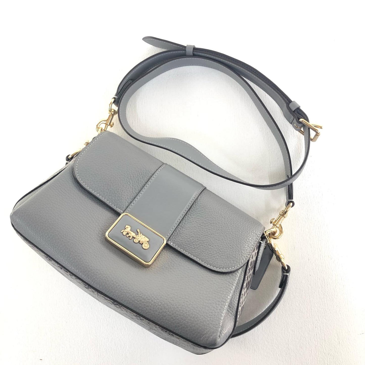 【中古】COACH | コーチ グレース ショルダー バッグ ショルダーバッグ CF390 ブルー【加古川物流】