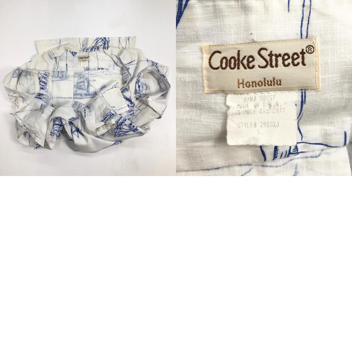 【中古】 Cooke Street ボード柄 開襟シャツ 半袖シャツ【加古川物流】