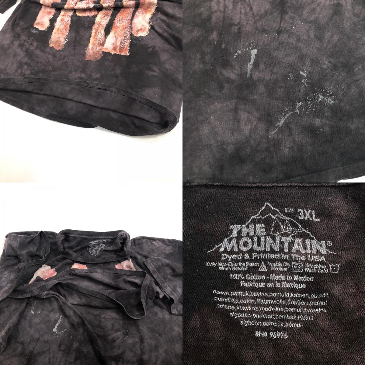 【中古】 THE MOUNTAIN ザ マウンテン 焼きベーコン 半袖Tシャツ グレー【加古川物流】