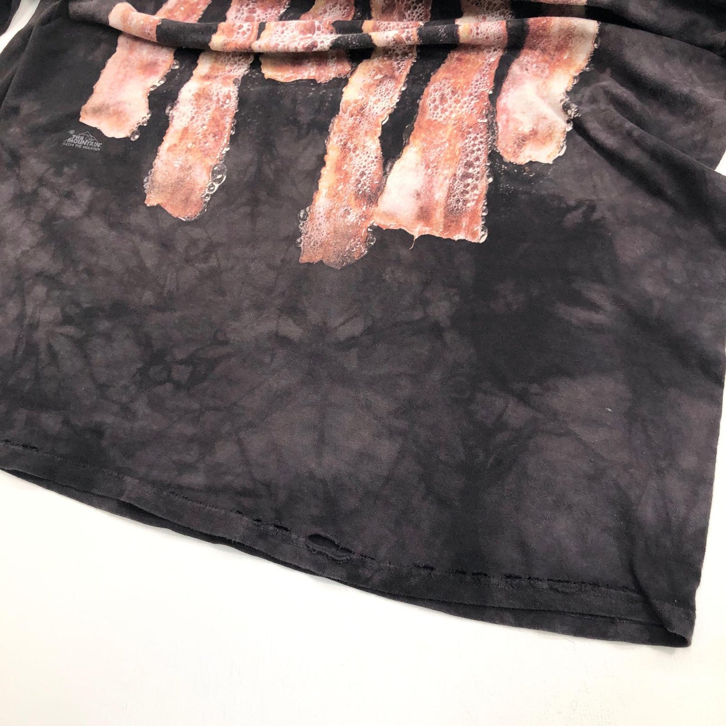 【中古】 THE MOUNTAIN ザ マウンテン 焼きベーコン 半袖Tシャツ グレー【加古川物流】