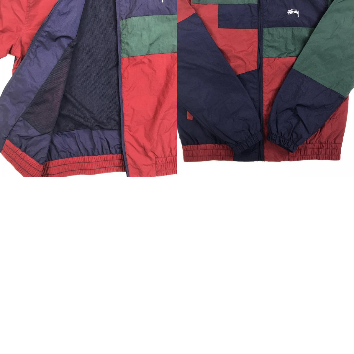 【中古】STUSSY | ステューシー Panel Track Jacket ナイロンジャケット 115456 ネイビー サイズ:S【加古川物流】
