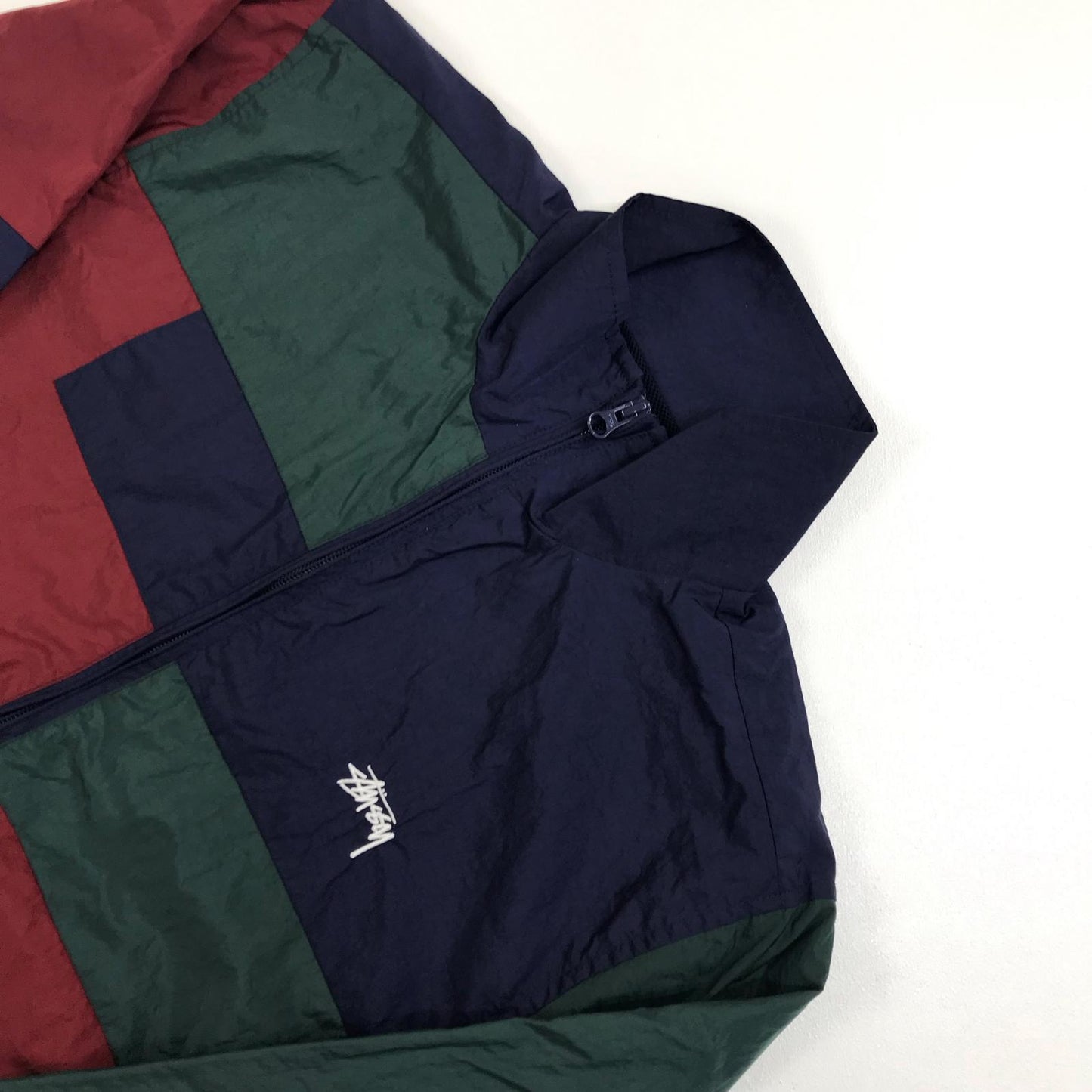 【中古】STUSSY | ステューシー Panel Track Jacket ナイロンジャケット 115456 ネイビー サイズ:S【加古川物流】