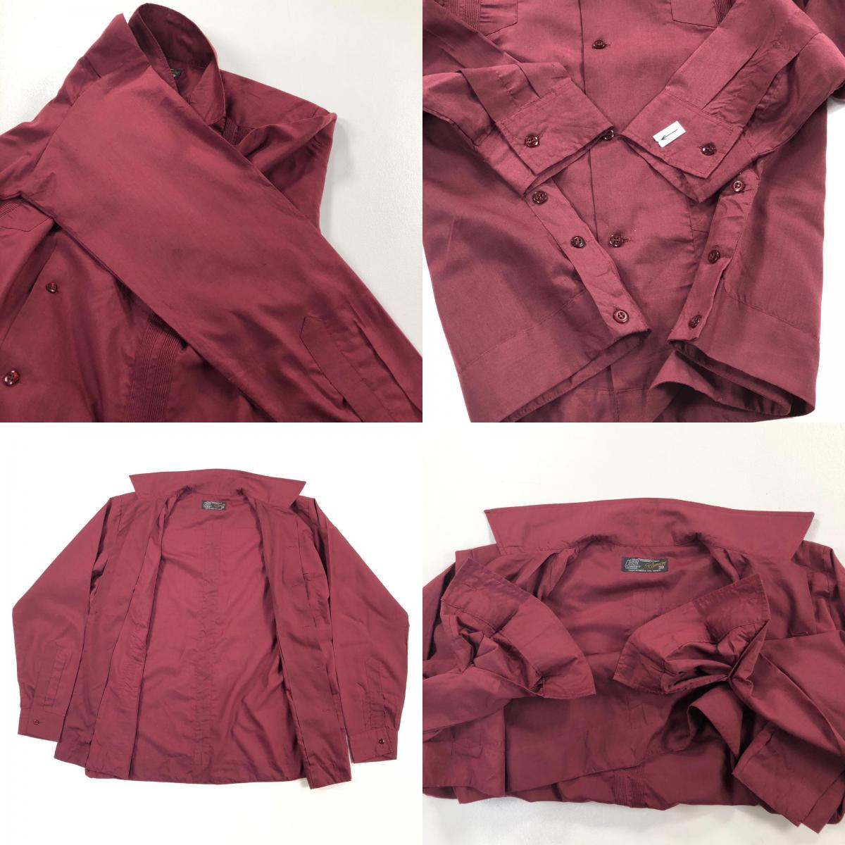 【中古】 RAMON キューバシャツ 長袖シャツ レッド サイズ:38【加古川物流】